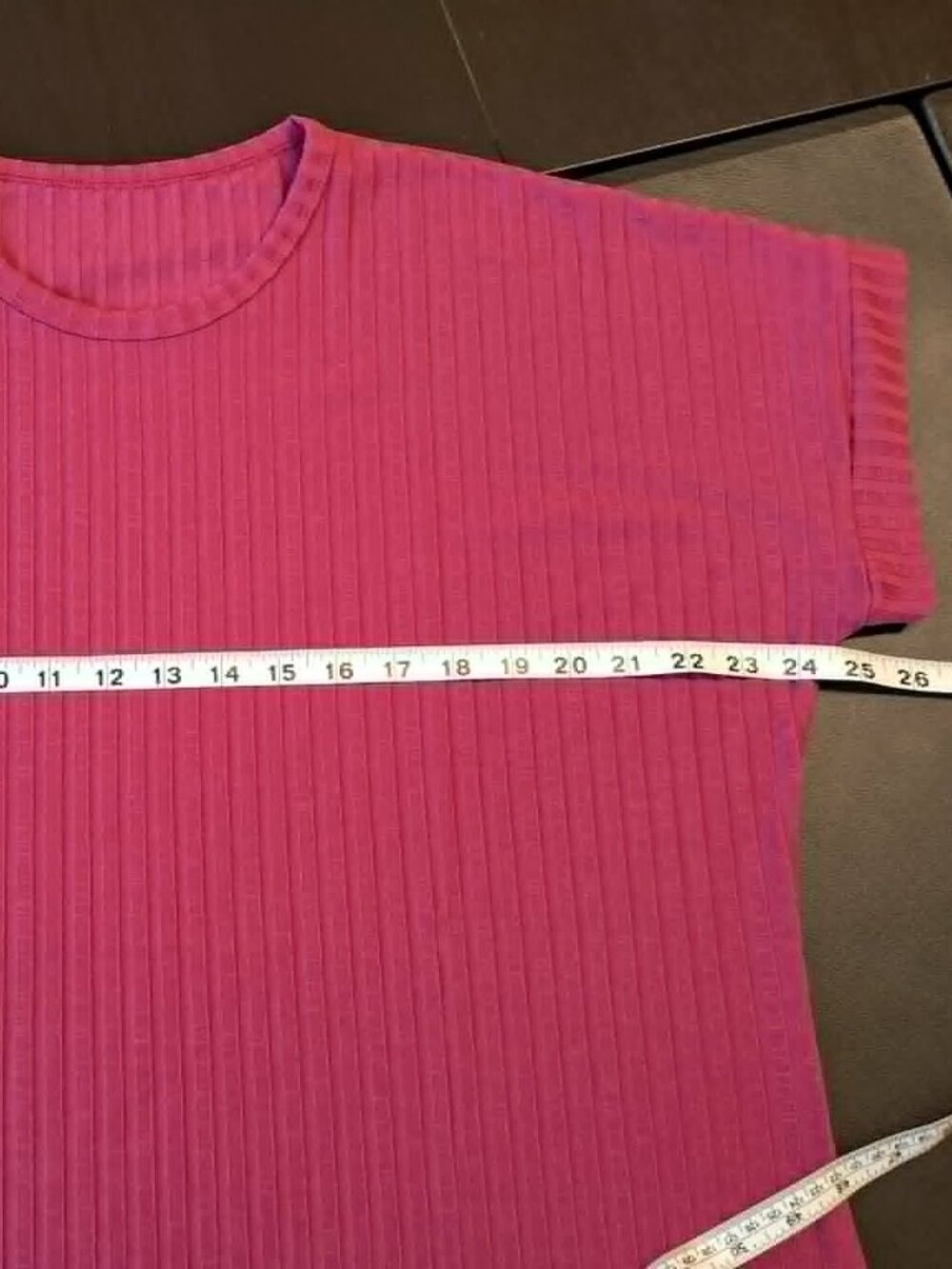 Pink Ribbed Top w/ Side Buttons Size XL - Picture 8 of 8